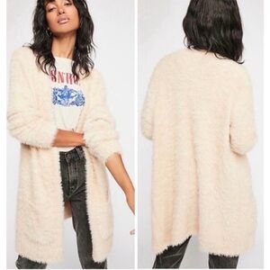 Free People Women’s Small Faux Fur Cardigan Cardi Open Front